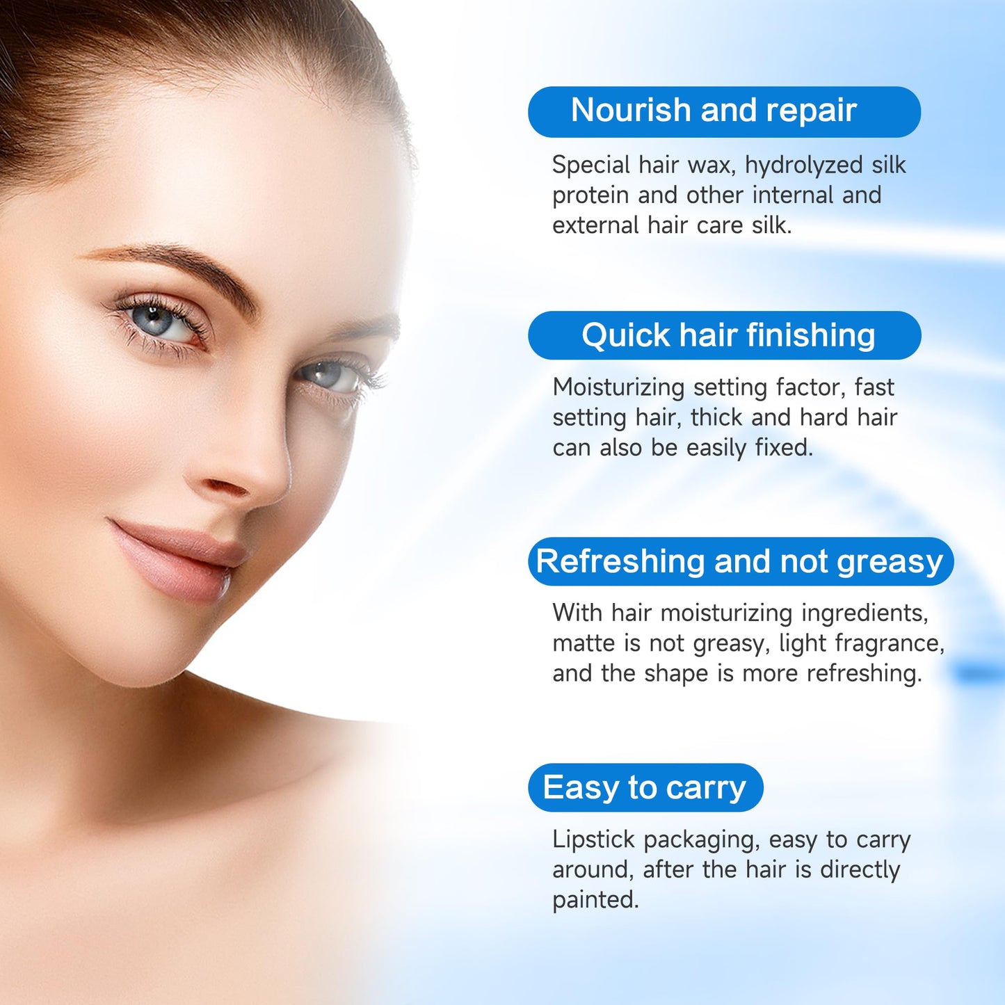 PasaRose 5 Pcs Hair Wax Stick Set for Women & Baby Hair Accessories,Wax Stick for Flyaways Edge Control Slick Stick,Hair Finishing Stick,Hair Styling Comb,Hair Gel Stick for Fixing Hair Styling