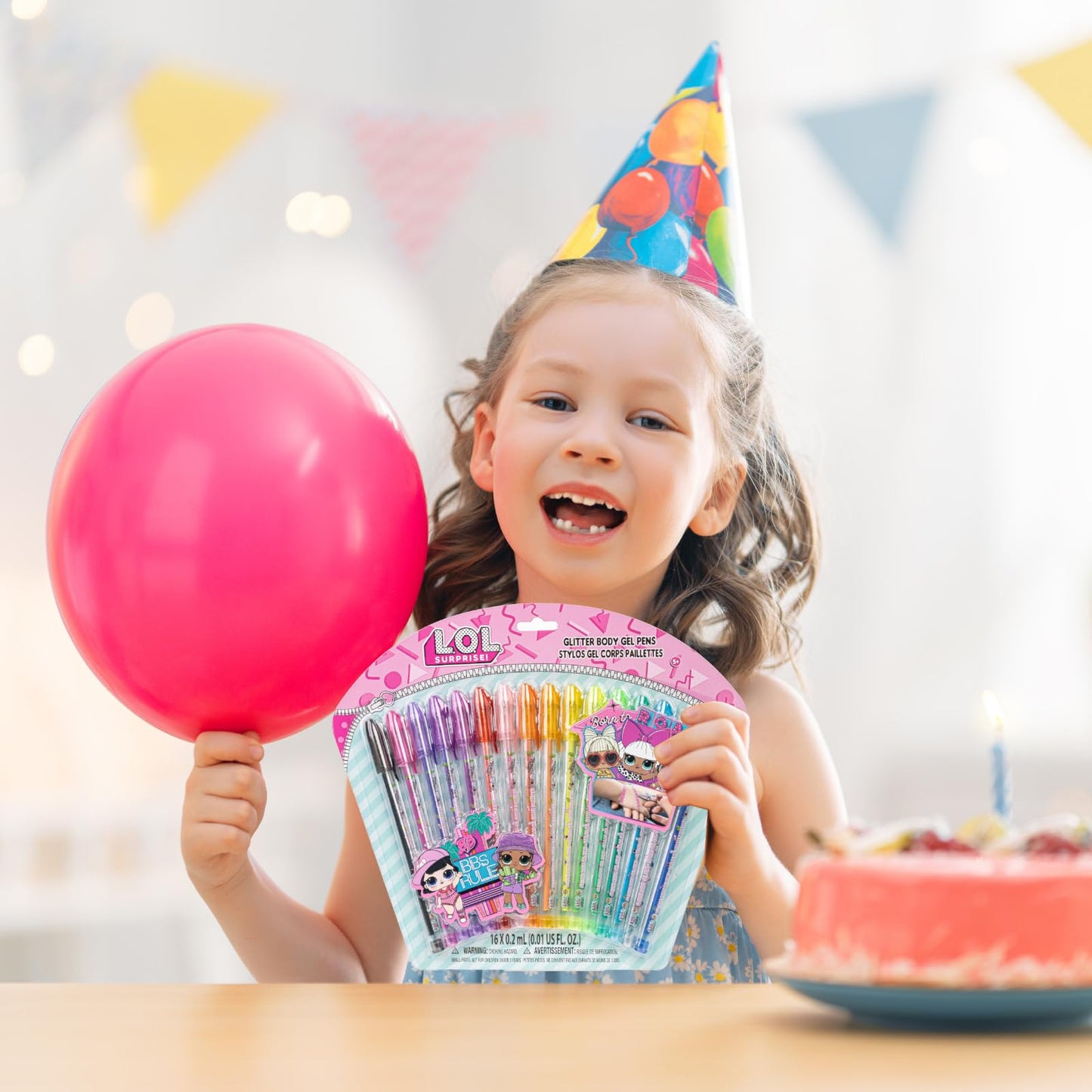 L.O.L Surprise 16 Piece Glitter Pen Body Art Set, Glittery and Bright Colors, Ages 3+ by Townley Girl