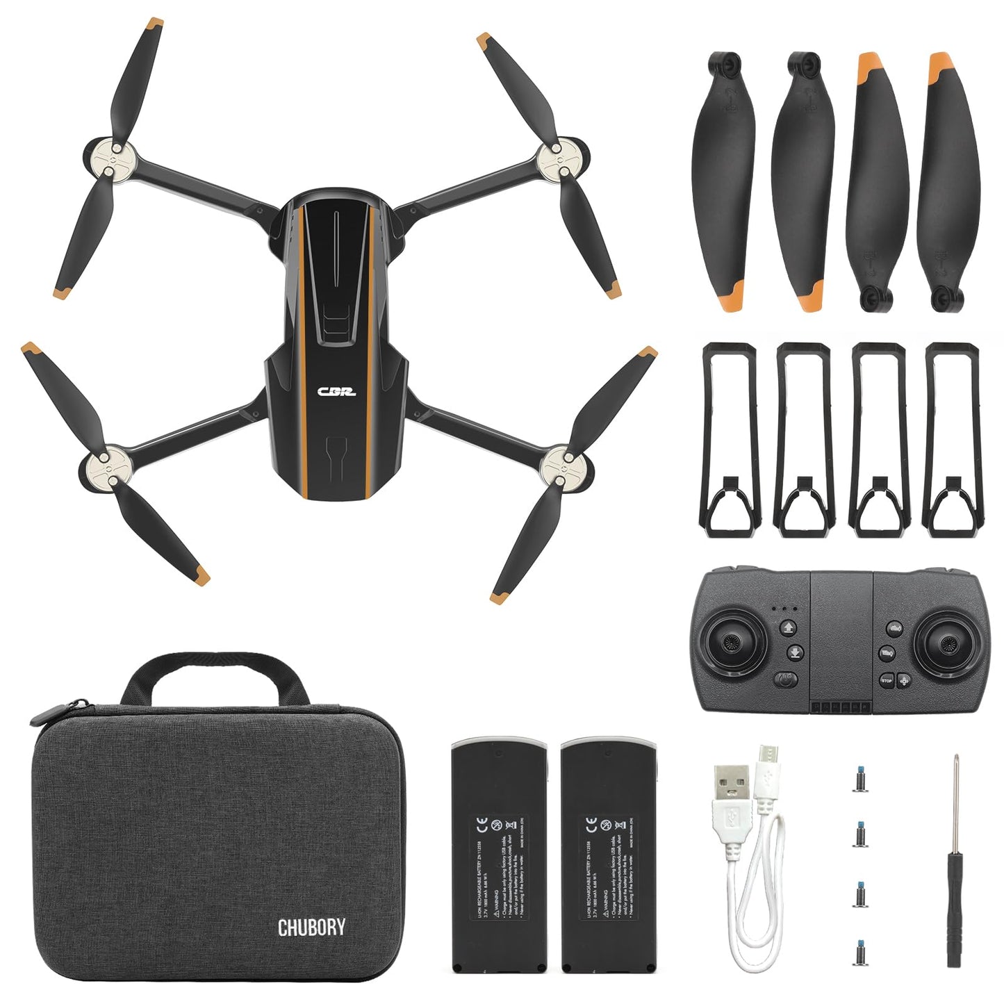 Super Enduring Brushless Motor Drone with Camera for Beginners, CHUBORY A68 WiFi FPV Quadcopter with 2K HD Camera, Auto Hover, 3D Flips, Headless Mode, Trajectory Flight, 2 Batteries, Carrying Case
