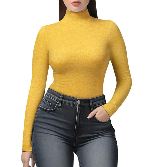 YumiDay Thermal Turtleneck Women(Mustard,M)