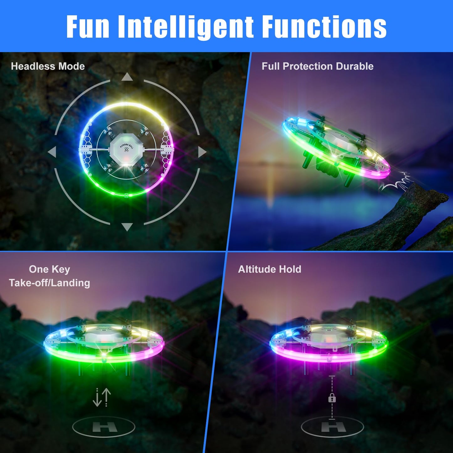 AUGOAK Mini Drones for Kids and beginners, 2024 Small RC Drone Quadcopter Drones with 360 Degree Flip, 90 Degree Surround Flight, Headless Mode, 8-12 Years Old Boys and Girls Ideal Gift Toys