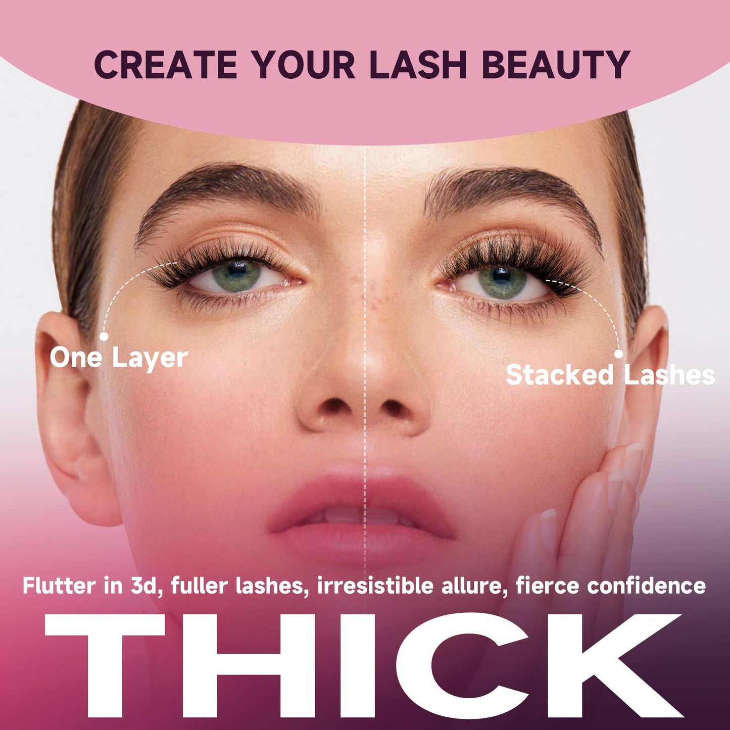 Mayhug Lash Clusters DIY Eyelash Extensions 144 Clusters Lashes D Curl 3D Eyelash Clusters Extensions Wispy Lashes Cluster Ultra-Soft & Super Light & DIY at Home (Prism)