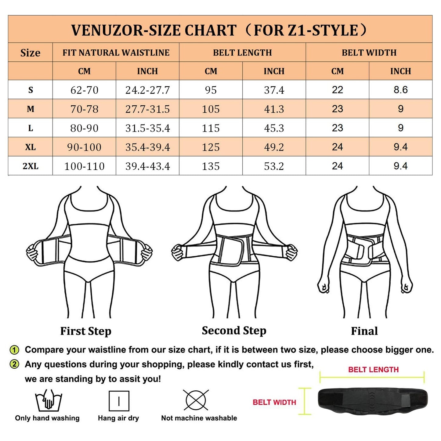 VENUZOR Waist Trainer Belt for Women - Waist Cincher Trimmer - Slimming Body Shaper Belt - Sport Girdle Belt (UP Graded) (Z1-FL Pink, Small)