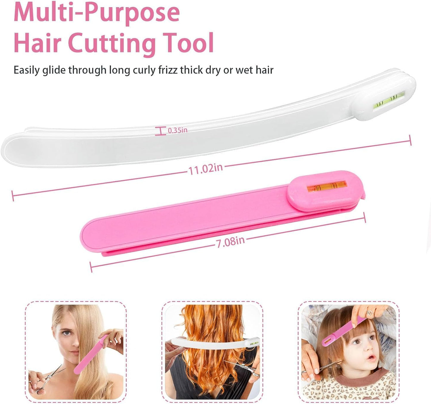 TagRecove Professional Hair Cutting Kit for Women Gifts, Easy-to-Use Split Ends Hair Trimmer, DIY Home Hair Cutting Tools for Bangs, Layers, Bobs, Practical Hair Cutting Clip, Pink