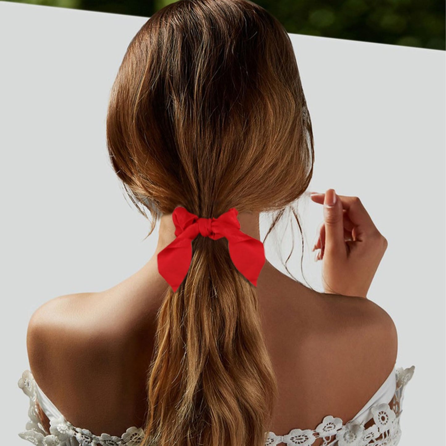 ACO-UINT 20 Pack Satin Hair Accessories for Women - Bow Scrunchies, Bunny Ear Hair Ties with Tails for Thick Hair and Girls