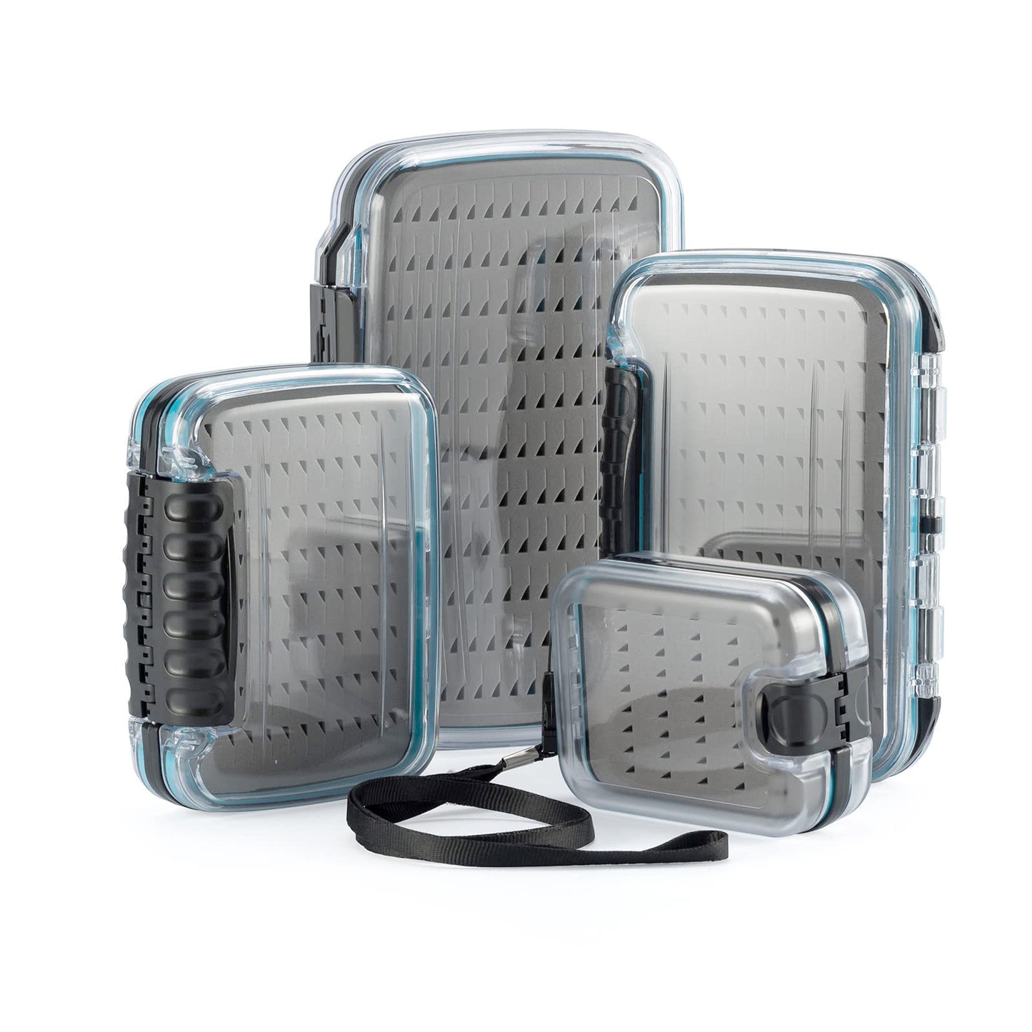 Dr.Fish 2 Pack Fly Box for Fly Fishing Flies Case Jig Box Streamer Fly Fishing Box Waterproof Lightweight ABS Plastic Double Sided Transparent Lid Clear View Deep Slot Flies Hoder Storage Case