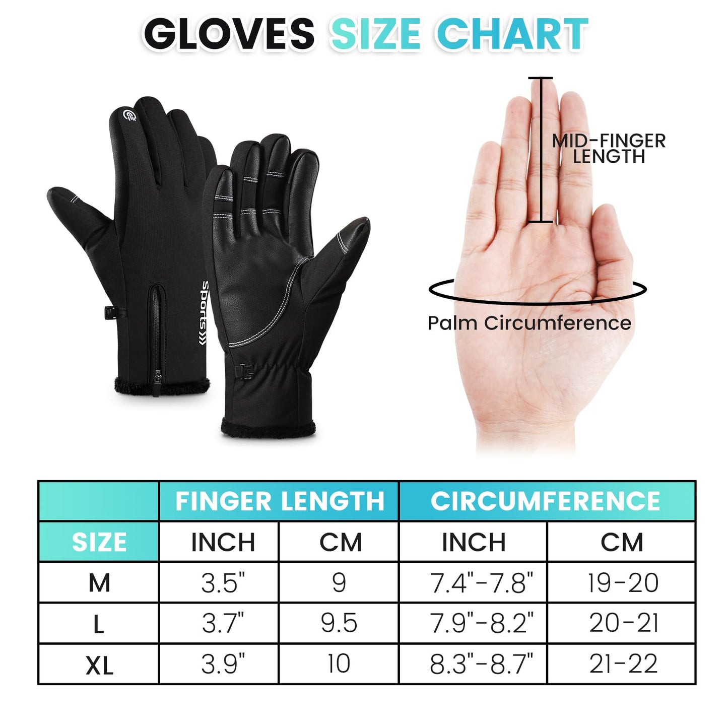 Trifabricy Ski Gloves - Waterproof Insulated Winter Gloves for Men and Women, Upgraded Touchscreen Snow Gloves for Cold Weather, Multi-Layer Warm Gloves for Skiing Snowbarding Driving - L