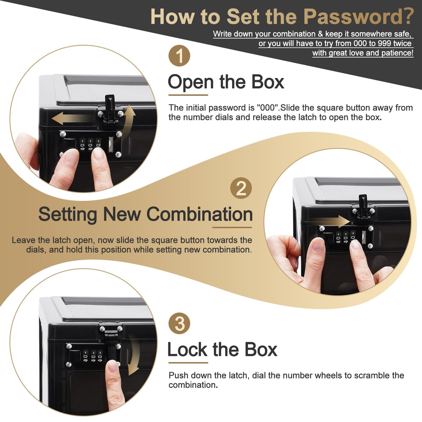 Lalifebuss Large Lock Box for Personal Items, 24 Litre Combination Lockable Storage Box for Office Locker/School/Medicine/Snacks/Phone Jail/Electronic/Home