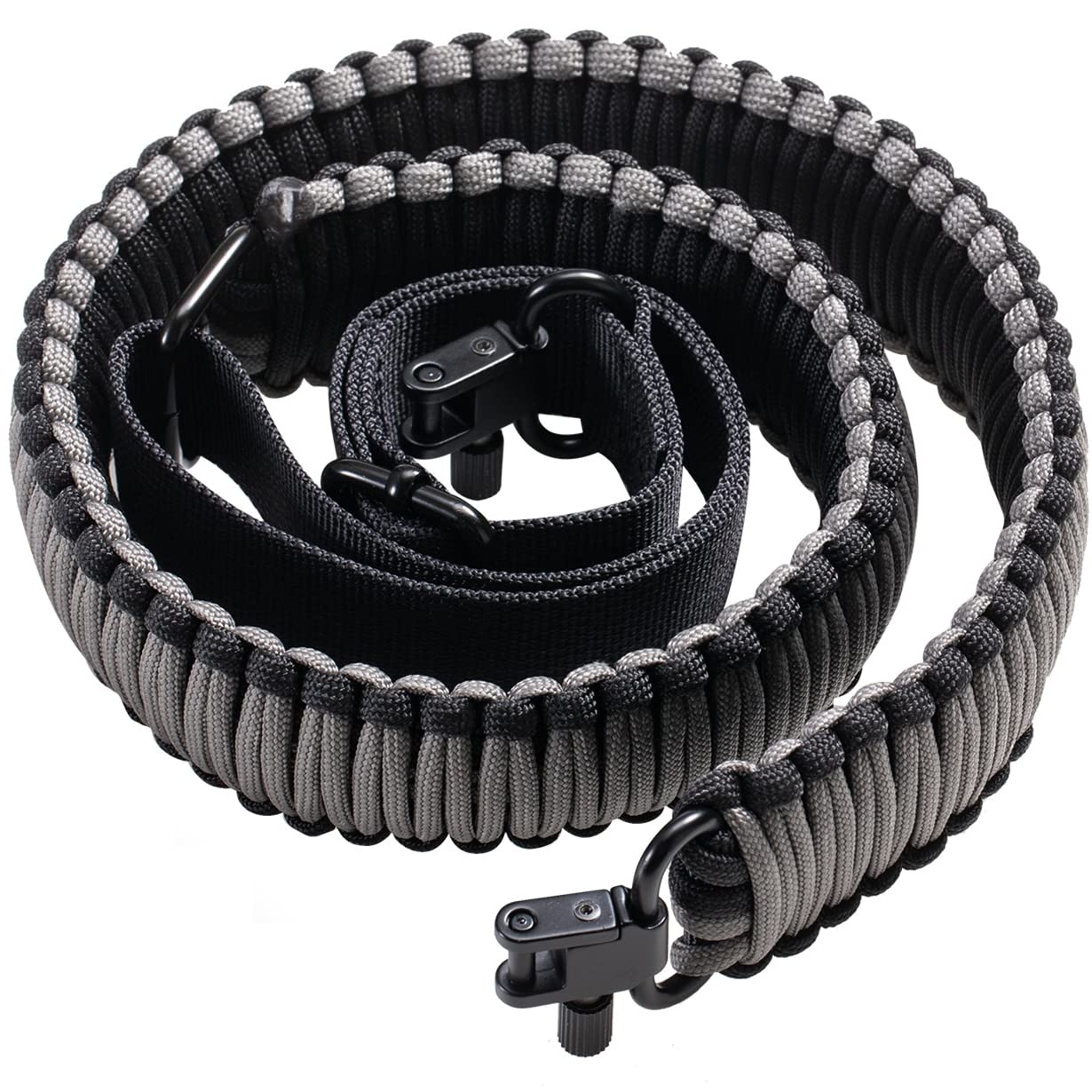 VVAAGG Two-Point Paracord Rifle Sling with Swivels, 2 Point Gun Sling with Quick Adjustable Length Gun Strap