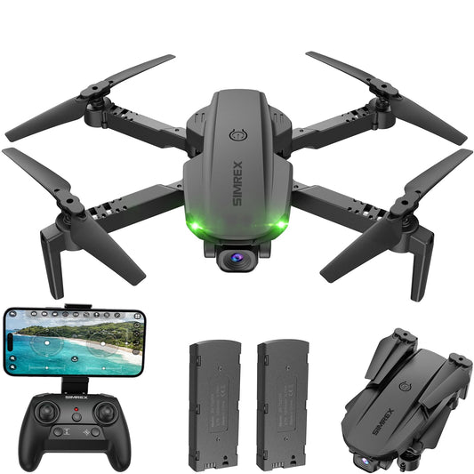 SIMREX Drone With Camera 1080P for Kids And Adults, RC Quadcopter with Altitude Hold, Mini Drone With One Key Start, Waypoint Fly, Headless Mode, 3D Flip, 3 Speeds, Remote Control Drone for Beginners