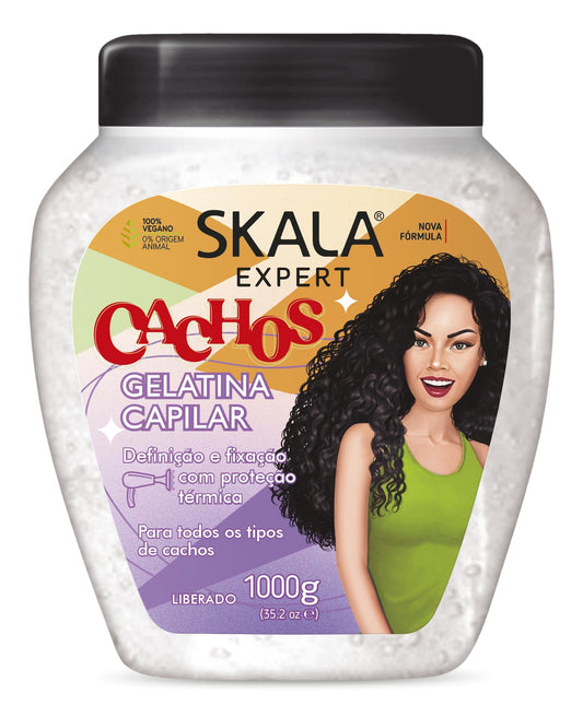 SKALA Linha Expert - Gelatina Capilar Cachos 1000 Gr - (Expert Collection - Curls Hair Jelly Cream Net 35.2 Oz