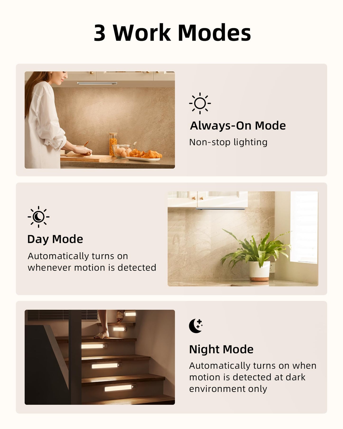 EZVALO Under Cabinet Lights, LED Closet Lights Wireless USB Charging, Motion Sensor Lighting Indoor 3500K Dimmable with Remote Control (Warm) 5 Pack