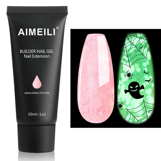 AIMEILI Poly Nail Extension Gel Glow in the Dark Builder Gel Hema Free Enhancement Art Design DIY Salon At Home Gift for Women - 022