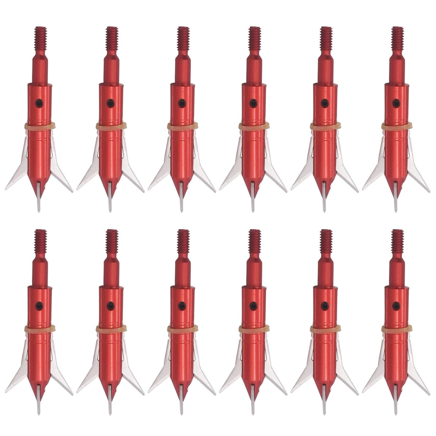 LeeMui Hunting Broadheads 100 Grain Stainless Steel Archery Broadheads Blades Grain Screw-in Arrow Heads Tips Compatible with Traditional Bows Archery Broad Crossbow Recurve