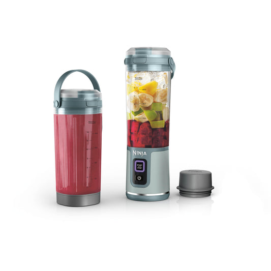 Ninja Blast Portable Blender & Accessories, Cordless, 18oz. Vessel, Personal Blender for Shakes & Smoothies, Leakproof Lid & Sip Spout, USB-C Cord, Dishwasher Safe Parts, BPA Free, Soft Sage, CL155ASG
