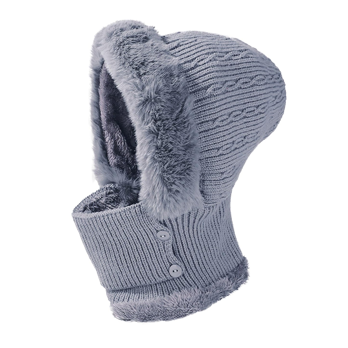 Womens Ski Mask for Women Winter Face Mask for Outdoor Sports Head Cover Snow Head/Face/Ear/Neck Warmer for Cold Weather (Grey)