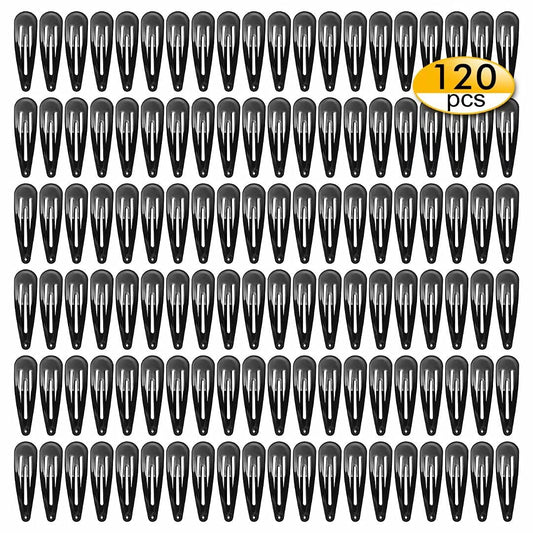 120 Pack Black Hair Clips | Non-Slip Snap Clips for Women & Girls | Durable Hairpins for Thick Hair, Updos, Braids & Buns | Secure Hold, Snag-Free Design