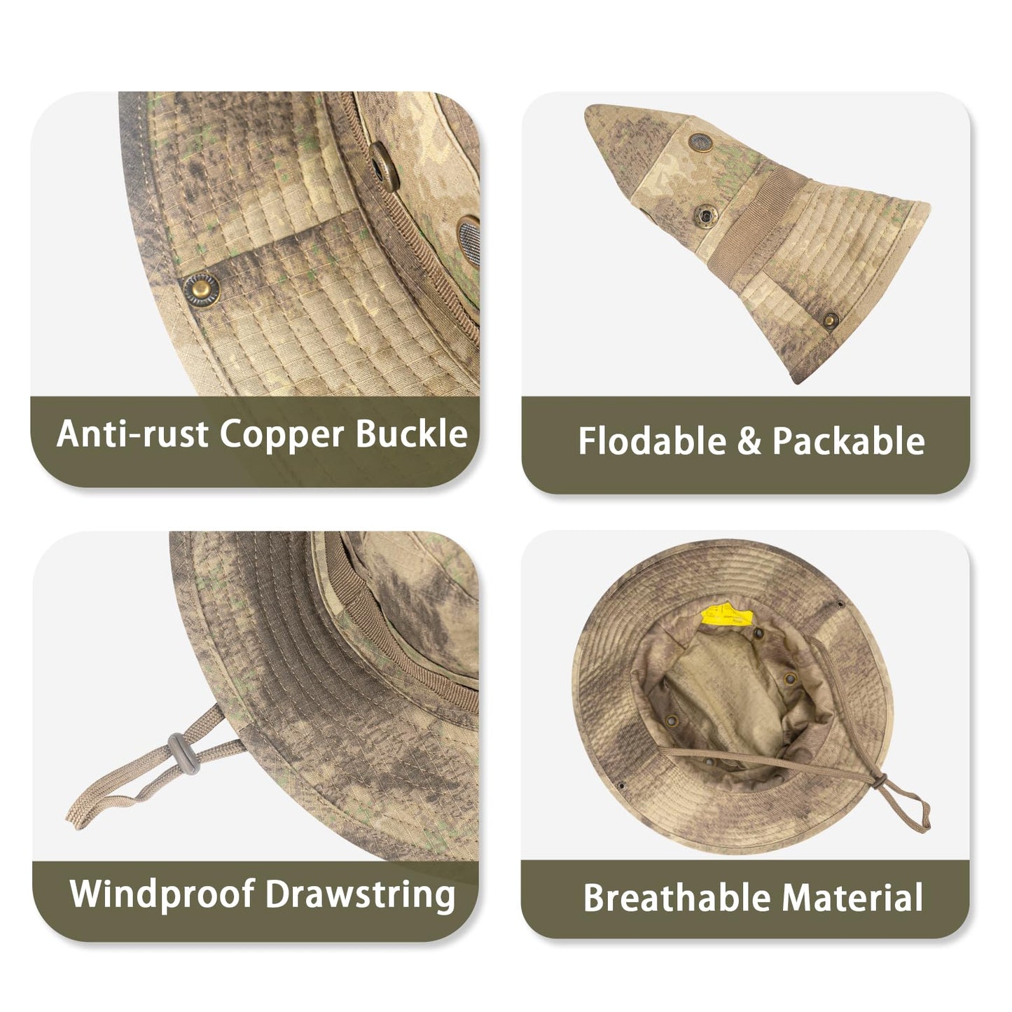 Sun Hats for Men Women Bucket Hat UPF 50+ UV Protection Boonie Hat for Safari Fishing Hiking Garden Beach