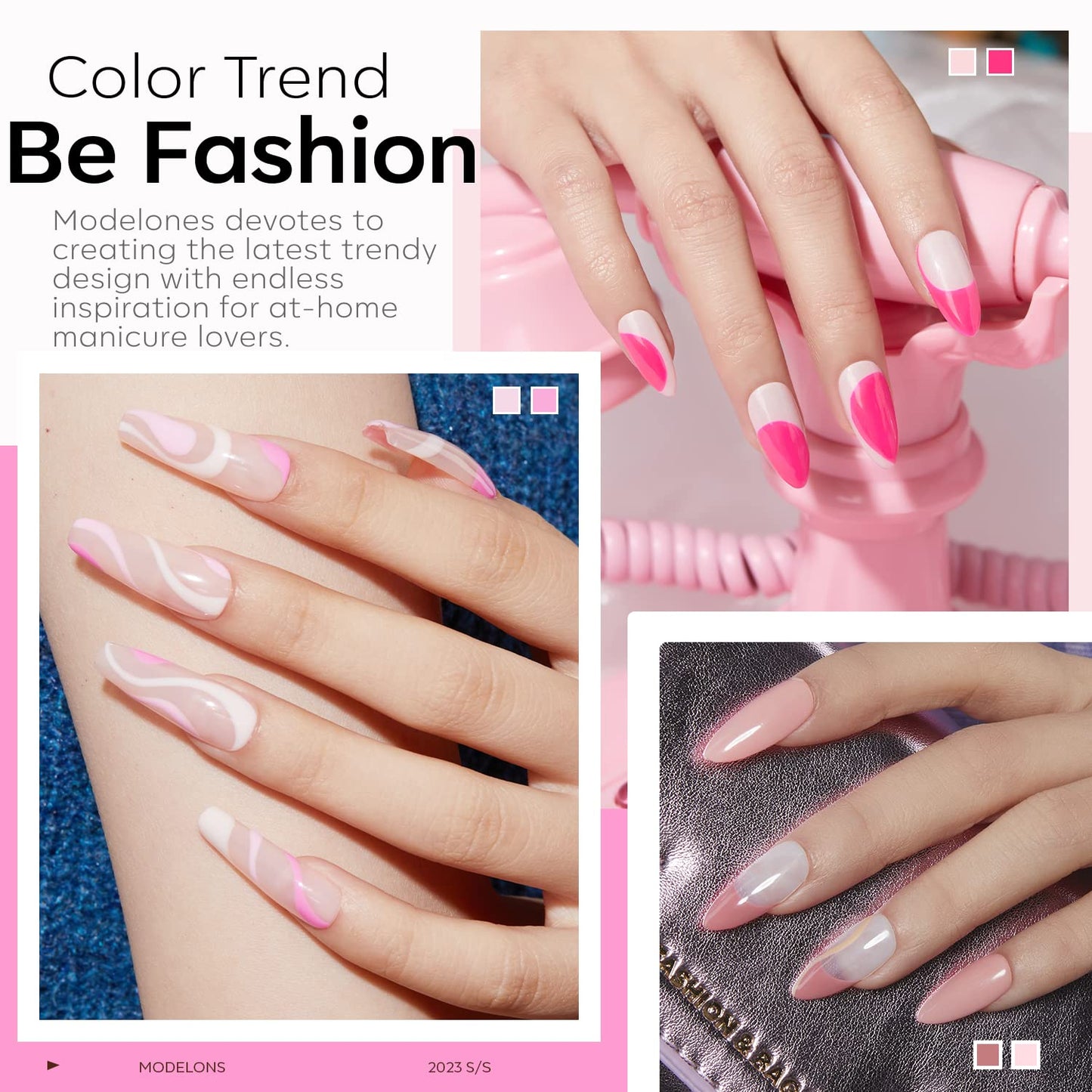 modelones Gel Nail Polish Set, 6 Colors Light/Hot/Nude Pink Jelly Gel Nail Polish White Summer Bright Nail Polish Kit with Nail Art Liner Brush Soak Off French Manicure DIY Salon Gifts