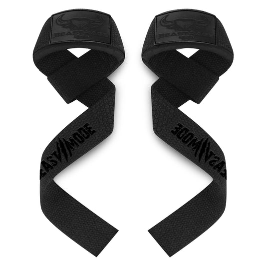 BEAST RAGE Lifting Straps for Weightlifting, Weight Lifting Straps Gym Power Workouts Lifting Wrist Straps Padded Cotton Men Women Support Lifters Deadlift Straps Hard Pull Exercise Straps (Black Gel)