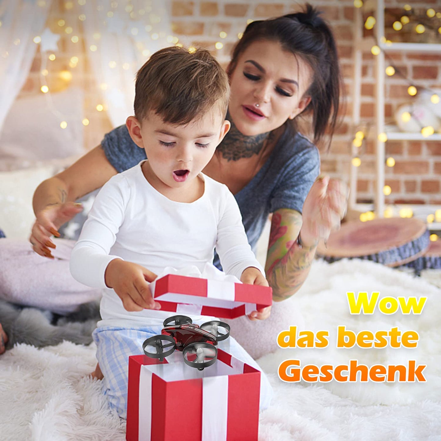 ATOYX Mini Drone for Kids & Beginners, Indoor Portable Hand Operated/RC Nano Helicopter Quadcopter with Auto Hovering, Headless Mode & Remote Control, Children's Day Gift for Boys and Girls -Red