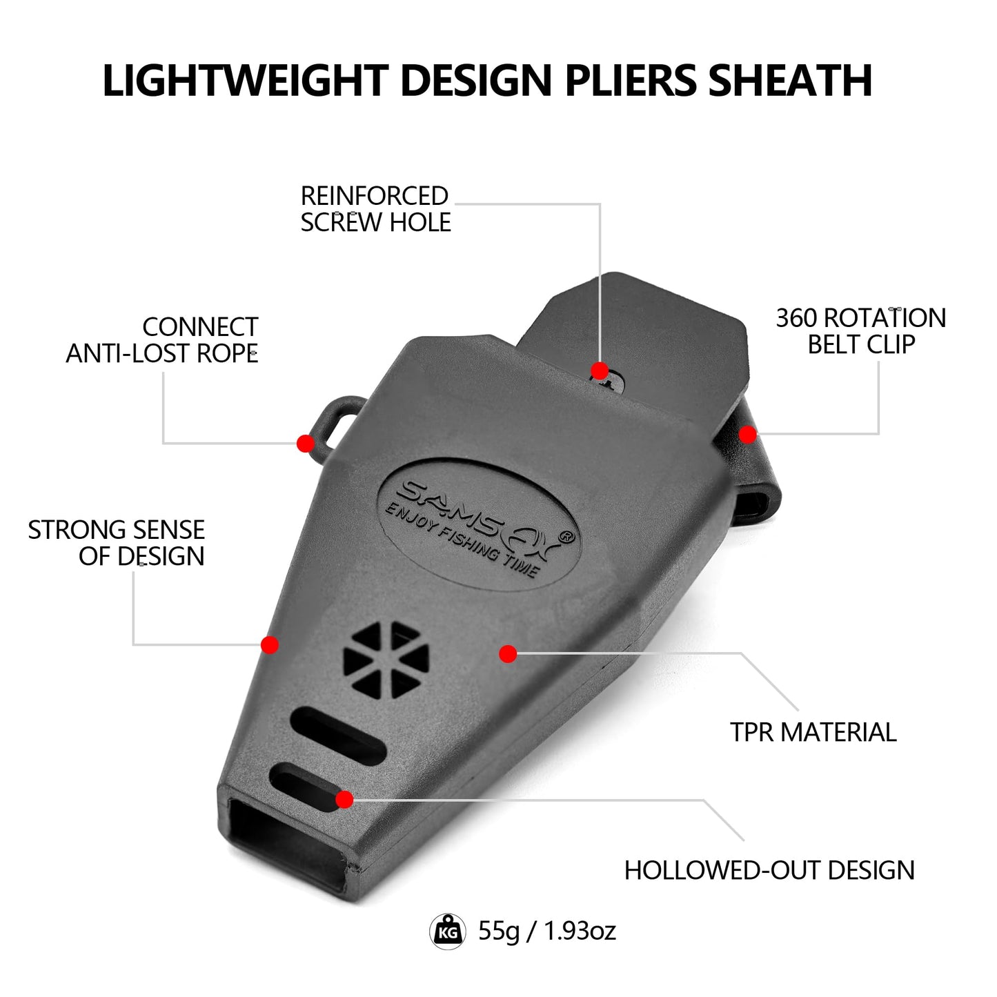 SAMSFX Aluminum Fishing Pliers Hook Remover Braid Line Cutter with Coiled Lanyard, Fly Fishing Knot Tying Tool & Retractors (Silver & Blue Handle, Split Ring Nose)