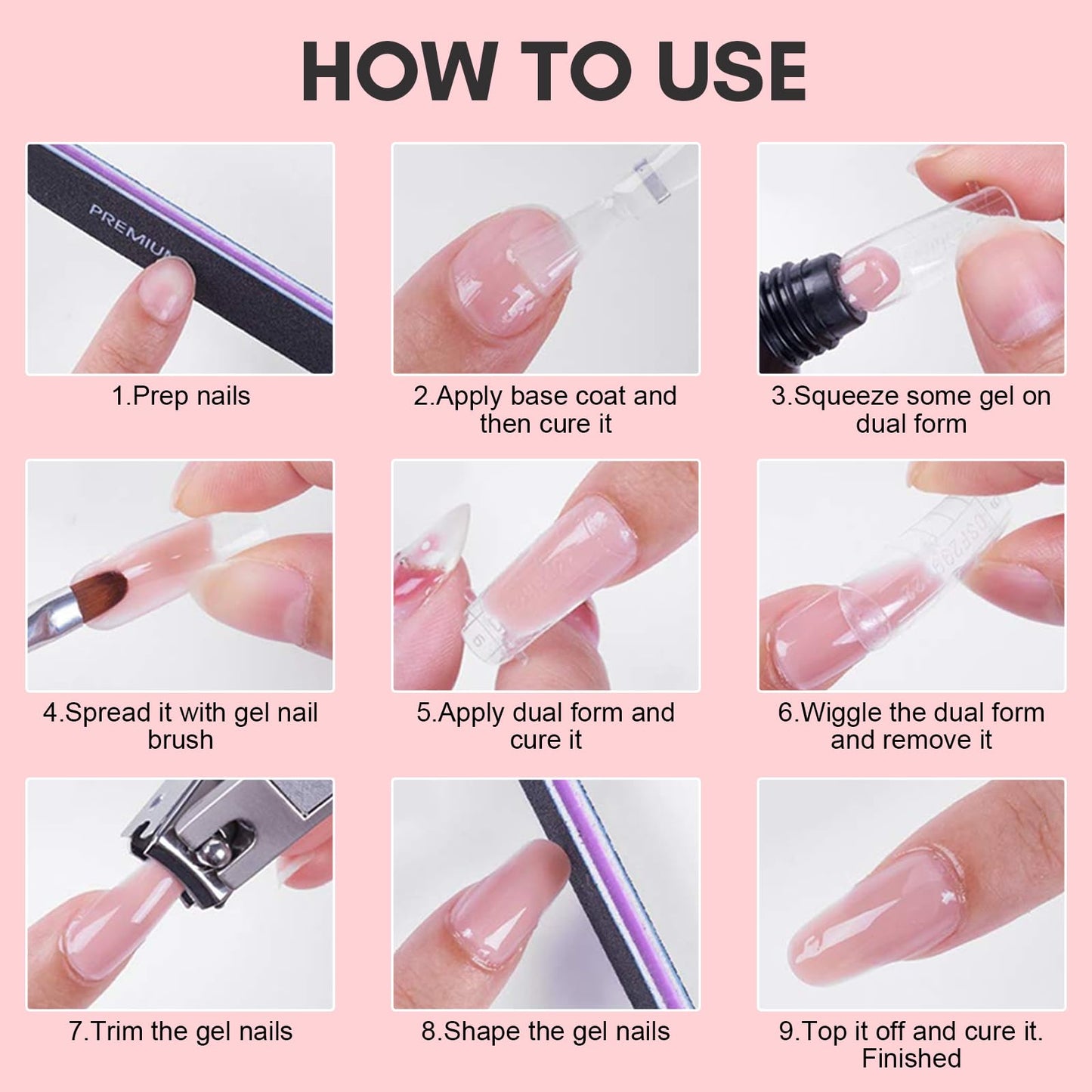 Makartt Poly Nail Gel：Builder for Extension and Strengthener, Tender Nude Pink, 50 ML, Strong and Half Solid Texture, Long-Lasting and Easy to Use Manicure Supplies-Peachy