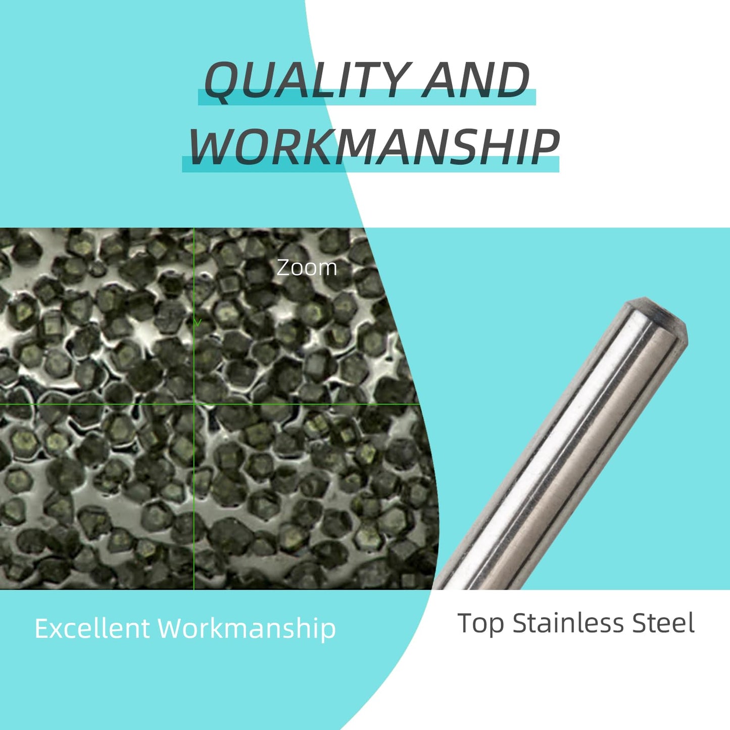 HYTOOS 5mm Conical Round Cuticle Clean Nail Drill Bit, Russian Diamond Nail Bits Professional Safety Under Nail Cleaner Burr for Cuticle Dead Skin, Electric Nails Drill Accessories, Medium