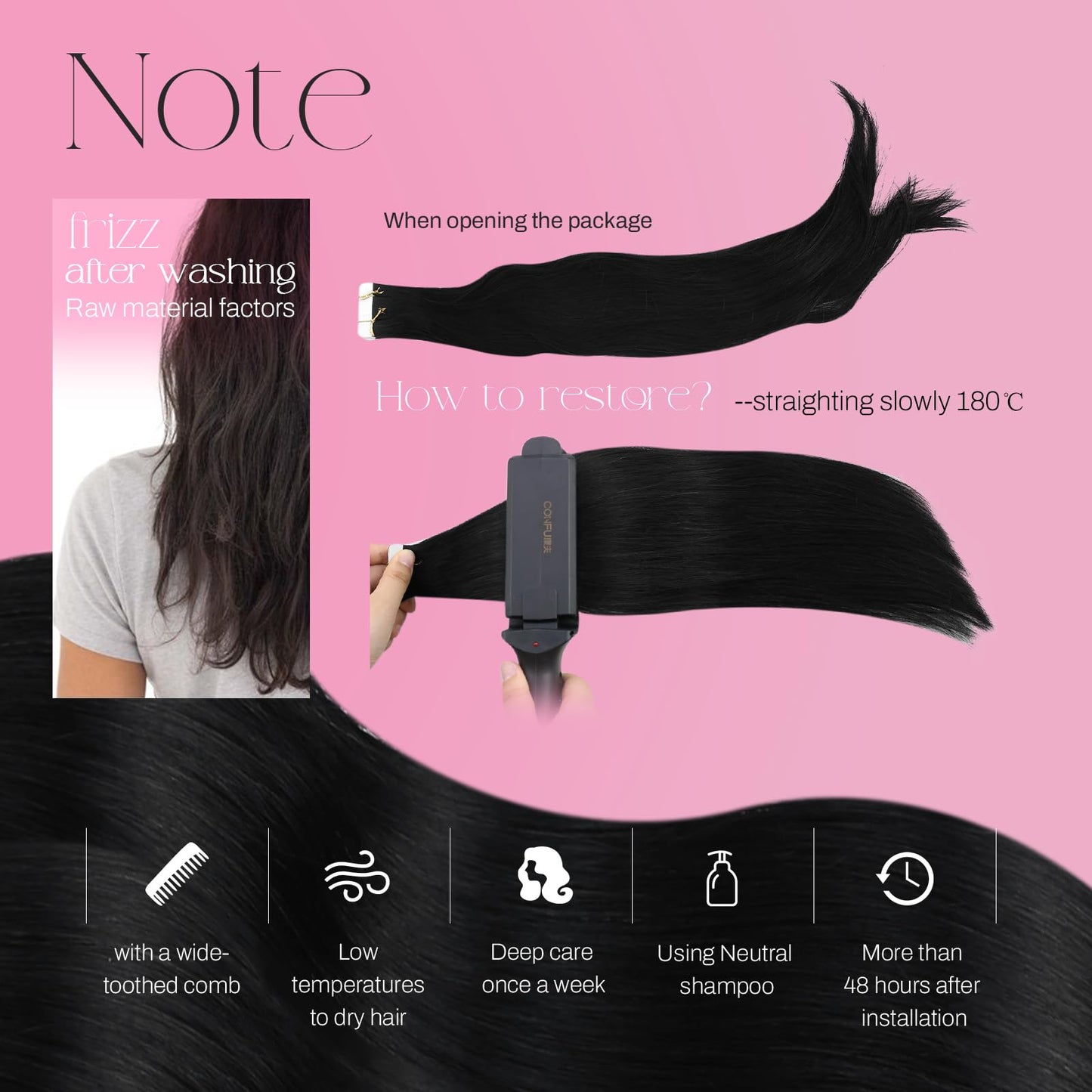 Moresoo Black Tape Hair Extensions 16 Inch Real Hair Tape in Extensions Jet Black Human Hair Extensions Glue in Remy Fashion Hair 20Pcs/50g #1