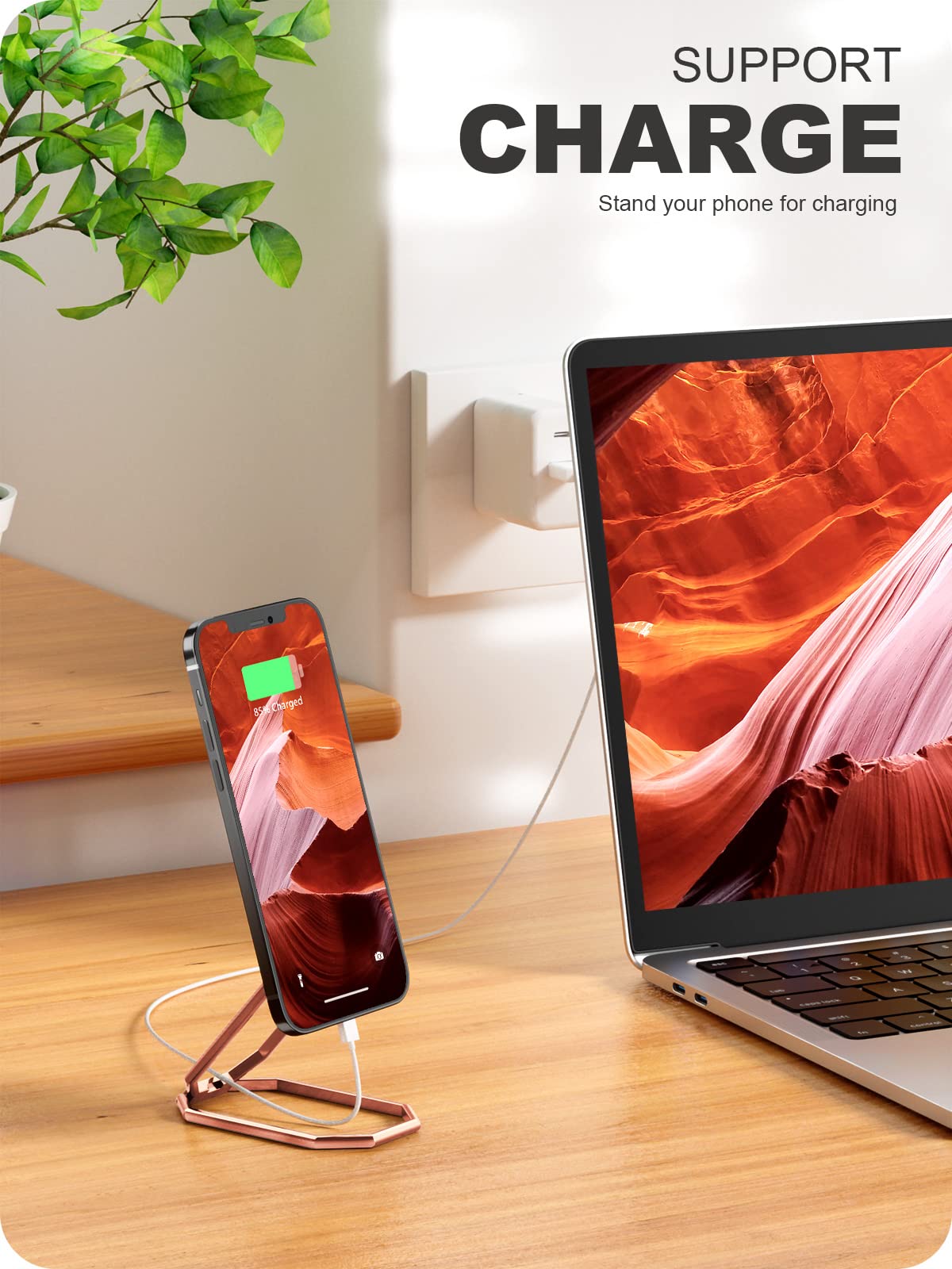 A-LuGei 𝗙𝗼𝗹𝗱𝗮𝗯𝗹𝗲 & 𝗔𝗱𝗷𝘂𝘀𝘁𝗮𝗯𝗹𝗲 Cell Phone Ring Holder Stand, Phone Kickstand for Desk, Cell Phone Holder for Hand, Ring for Back of iPhone, Metal Phone Grip for Magnetic Car Mount