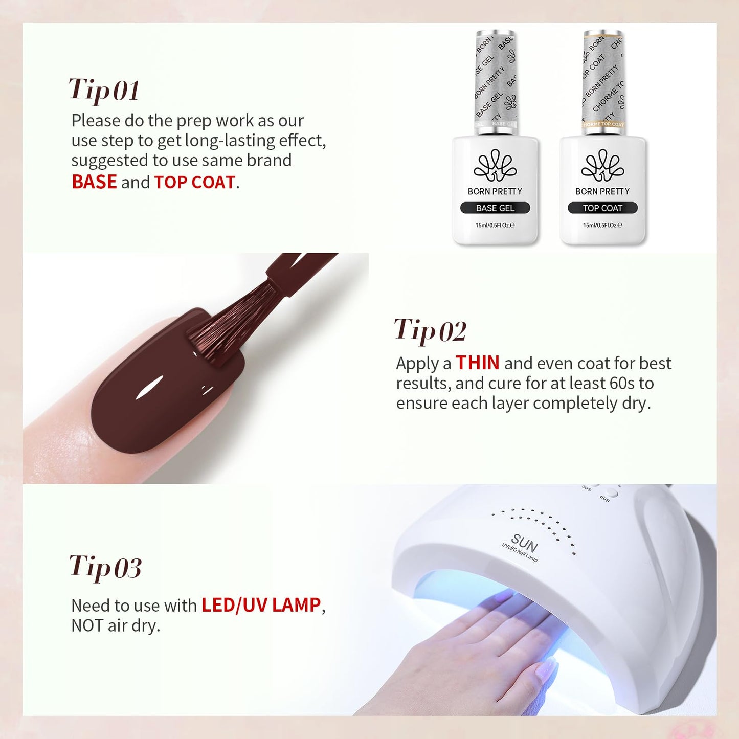 BORN PRETTY Dark Brown Gel Nail Polish Fall Winter Mocha Caramel Color Gel Polish Soak Off Gel Polish Nail Art Design Manicure Salon DIY Home 15ML