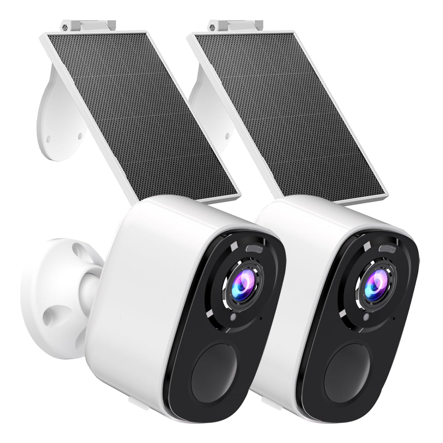 Rraycom 5MP Security Cameras Wireless Outdoor Solar Powered with AI Detection, 2K Color Night Vision Security Camera with 2 Way Audio, Alexa, No Monthly Fee, Spotlight & Siren, IP65 Waterproof