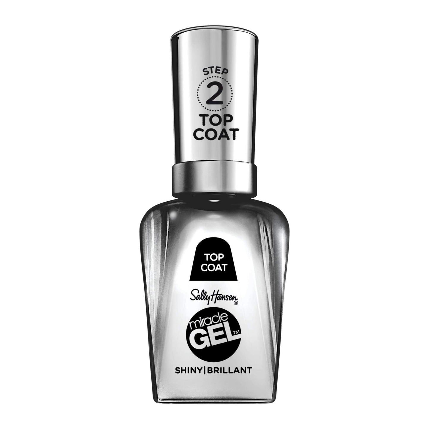 Sally Hansen Miracle Gel™, Shiny Top Coat, Long Lasting, Gel-Like Formula, No UV Lamp Needed, Clear Nail Polish