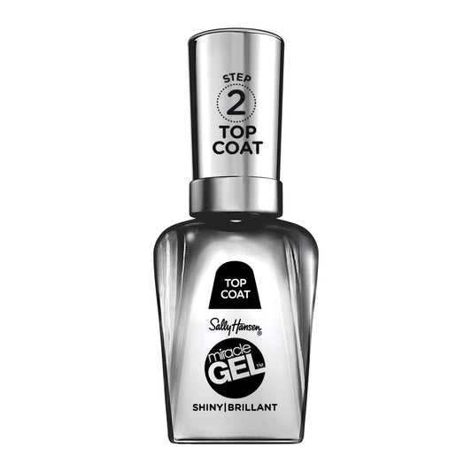 Sally Hansen Miracle Gel™, Shiny Top Coat, Long Lasting, Gel-Like Formula, No UV Lamp Needed, Clear Nail Polish