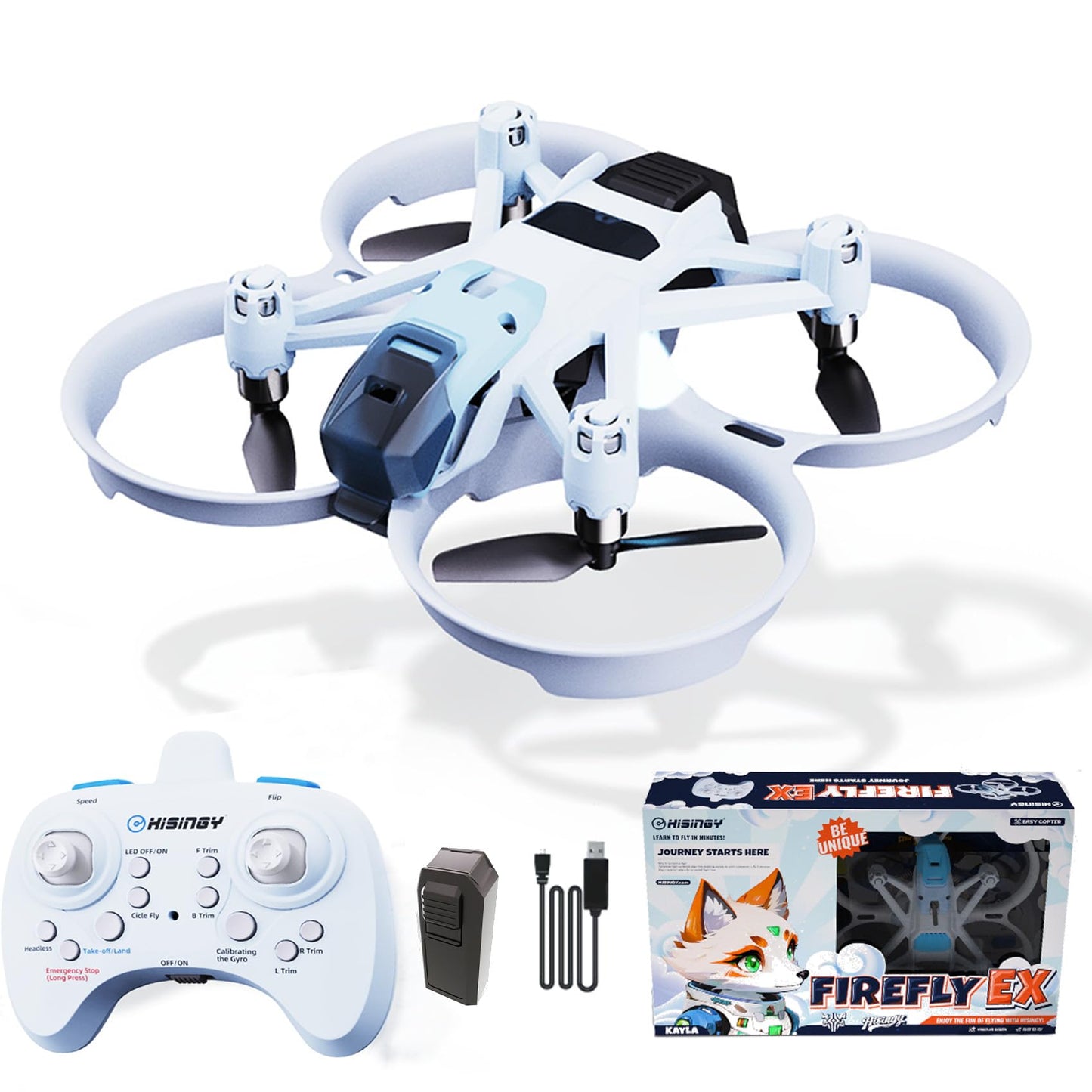 HISINGY Firefly EX Tiny Drones for Kids, Mini Micro Nano Indoor RC Quadcopter for Age 10-15 12-14 Boys,Kids Drone with 3 Speeds,Altitude Hold, 360°Flip, Headless Mode,Long Flight Time