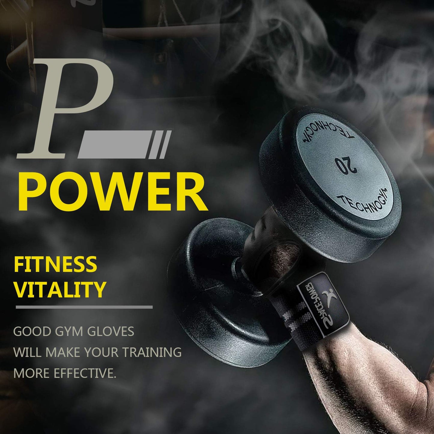 Workout Gloves Weight Lifting Gloves: Fingerless Gym Gloves with Wrist Wraps Support for Mens & Womens, Full Palm Protection Breathable Sports Gloves for Exercise, Training, Fitness, Pull-up (S)