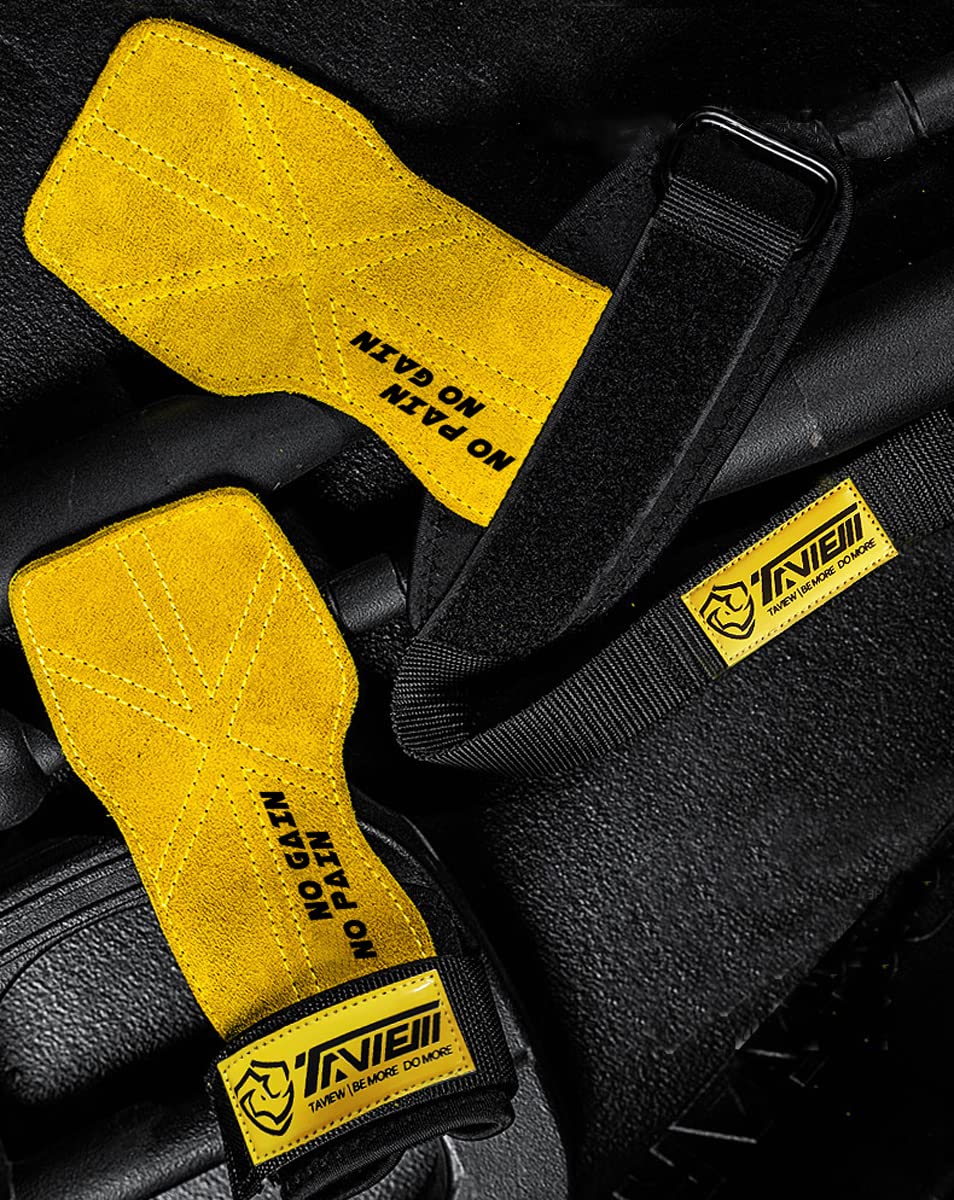 TAVIEW Premium Weight Lifting Wrist Hooks Straps for Maximum Grip Support - Deadlift Gloves and Grip Pads Alternative in Fitness Gym Power Training Like Pull Up Deadlifting & Shrugs