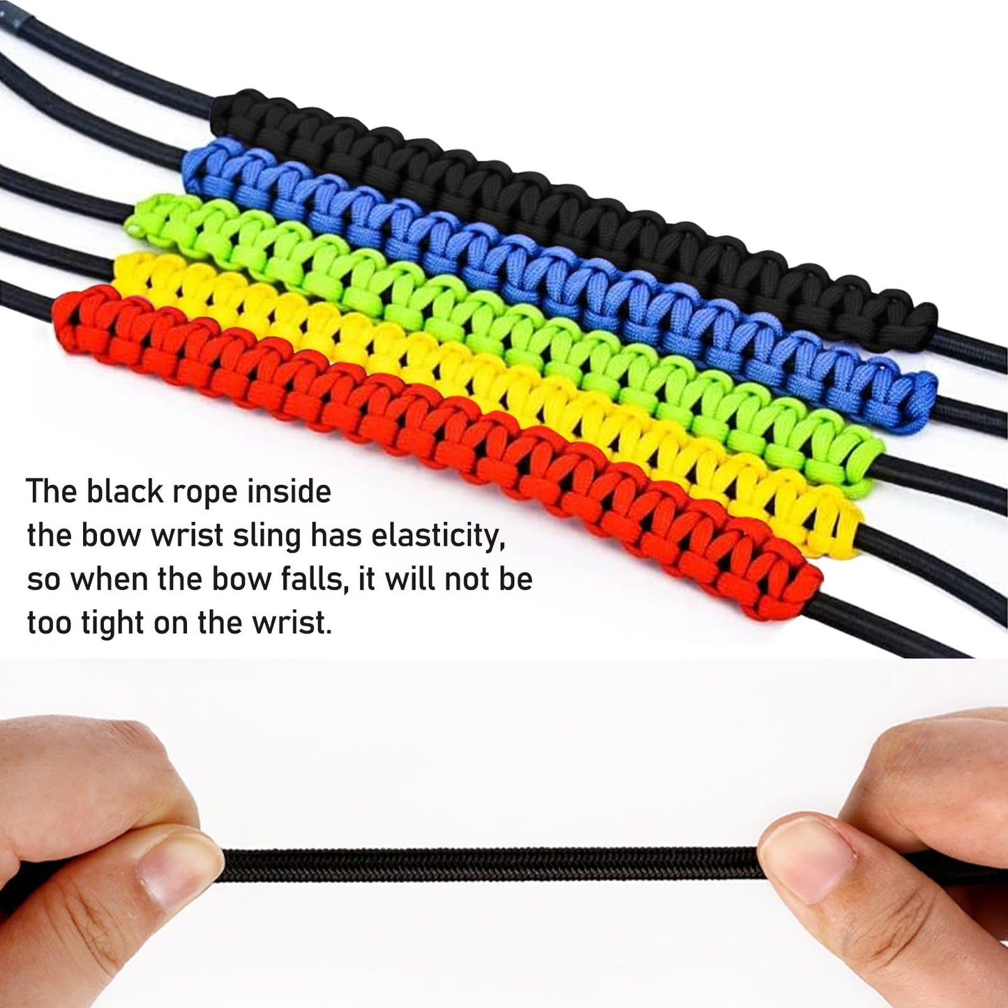 Archery Bow Wrist Sling, 550 Paracord Strap for Compound Bow & Recurve (Red)