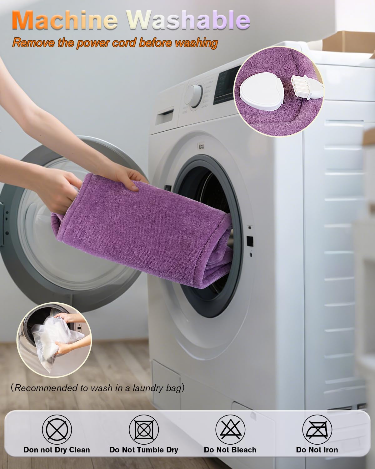 Heating Pad for Neck and Shoulders and Back, Pain Relief Electric Heating Pad Large Size 24”X33” with 4 Timers, 6 Heat Levels and Auto-Off, Birthday Gifts for Women Men Mom Wife and Grandma - Purple