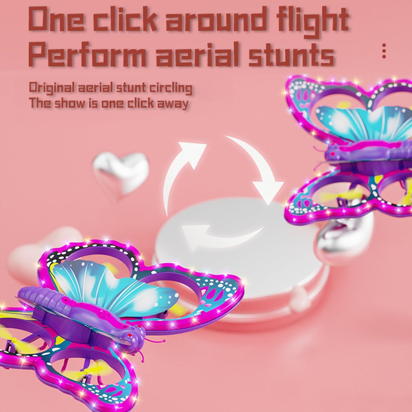 GoolRC Mini Drone for Beginners, 2.4GHz RC Butterfly Drone, RC Quadcopter with 3D Flip, Gravity Sensing, Headless Mode, Altitude Hold, LED Light, 2 Batteries, Ideal Gift for Boys and Girls