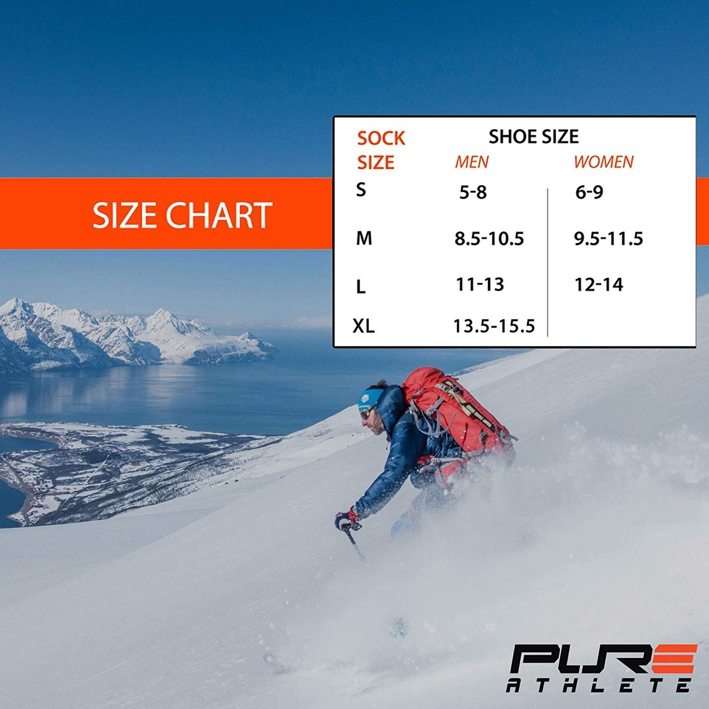 Compression Ski Socks Merino Wool – Thermal Warm Socks for Skiing, Snowboarding, OTC