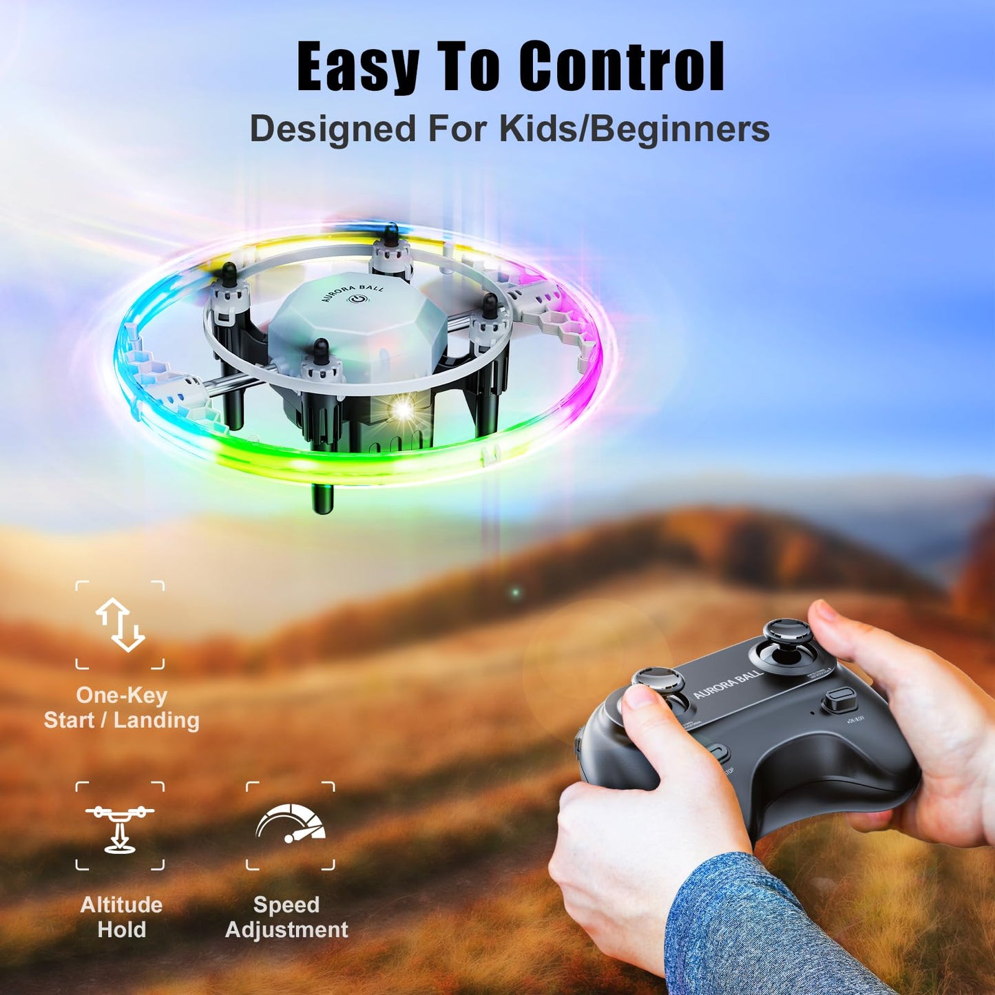 AUGOAK Mini Drones for Kids and beginners, 2024 Small RC Drone Quadcopter Drones with 360 Degree Flip, 90 Degree Surround Flight, Headless Mode, 8-12 Years Old Boys and Girls Ideal Gift Toys