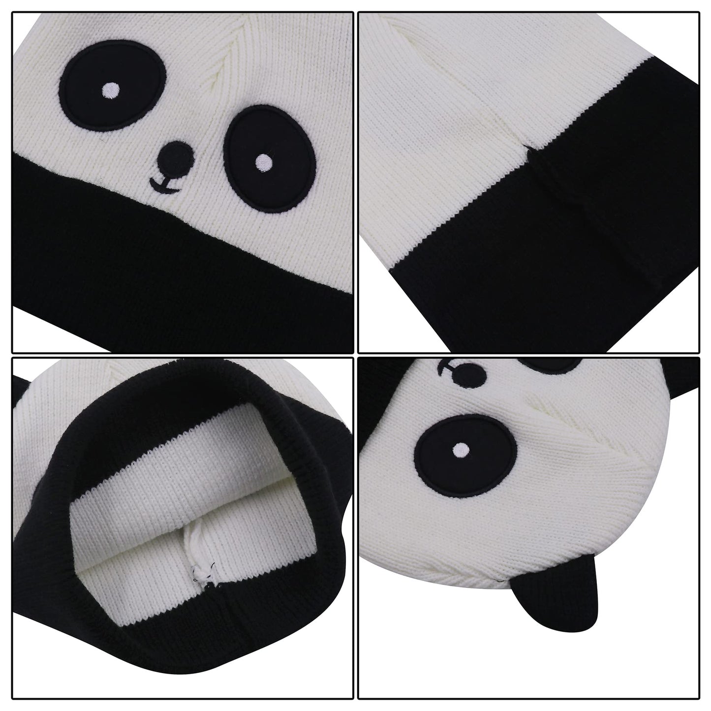 MOSSTYUS Women Men Knit Beanie Hat Winter Warm Knitted Skull Cuffed Beanies Cap Crochet Christmas Ski Beanie Headgear, Panda