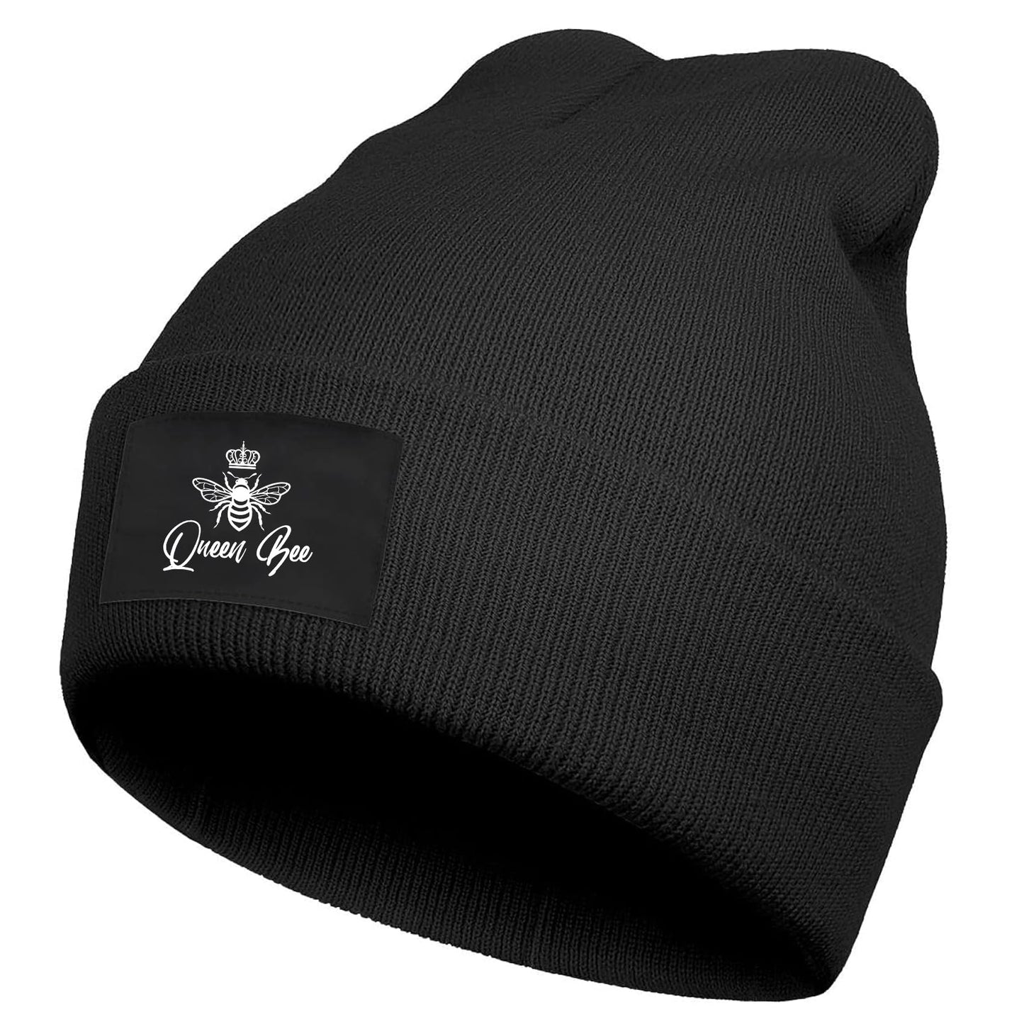 HQWHBU Slouchy Queen Bee Knit Beanie Hat Winter Hats Skull Cap for Men Women Black