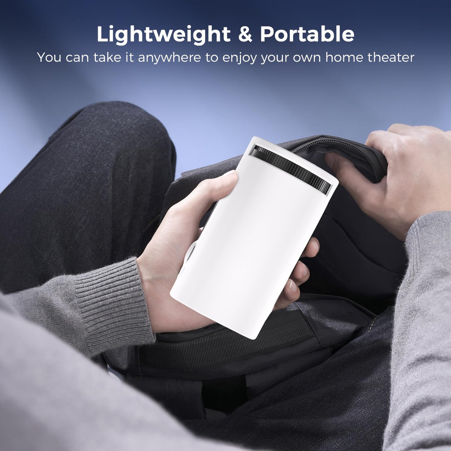 Portable 4K Mini Projector with WiFi and Wireless Bluetooth, Smart Proyector with Android 11, Projector with apps built in, 270° Rotatable, Auto Keystone,35"-130" Screen,Projector 4K Ultra HD