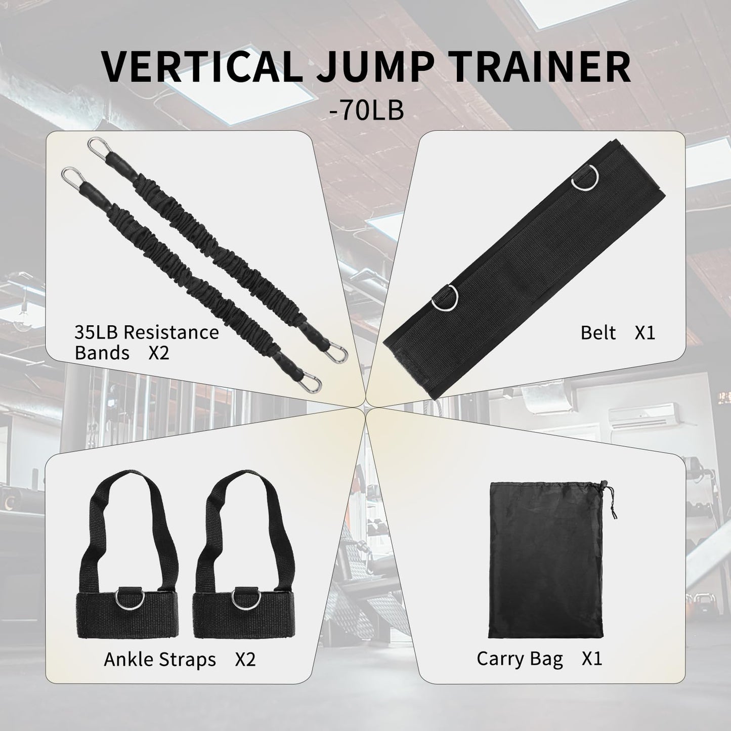 Vertical Jump Trainer: Leg Strength Training Tool with Resistance Bands - Speed & Agility Jumping Exercise Equipment for Basketball Volleyball Football