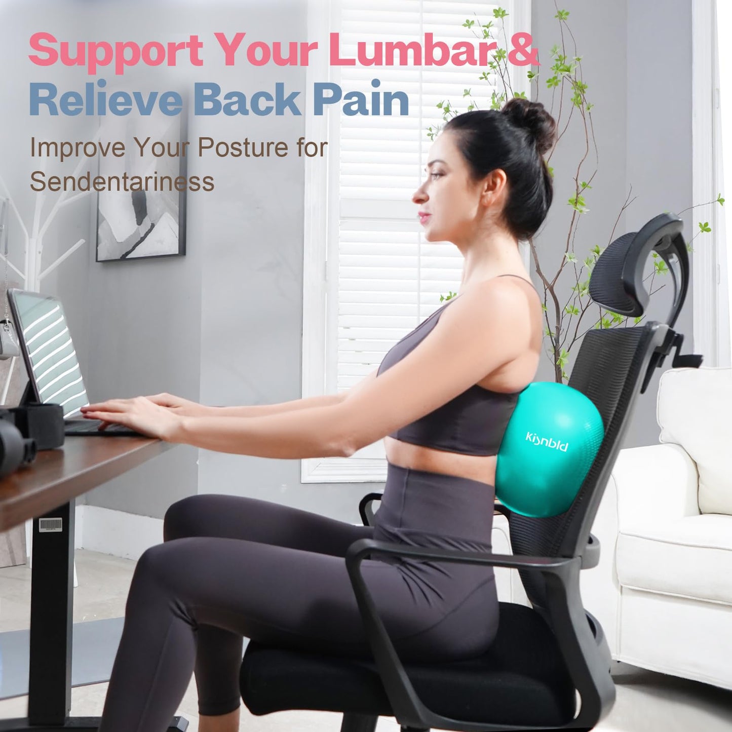 kisnbld Small Exercise Ball, 9 Inch Mini Pilates Ball, Anti Burst and Slip Resistant Mini Yoga Ball for Stability, Fitness, Physical Therapy, Stretching & Core Strength Workout at Home Gym & Office