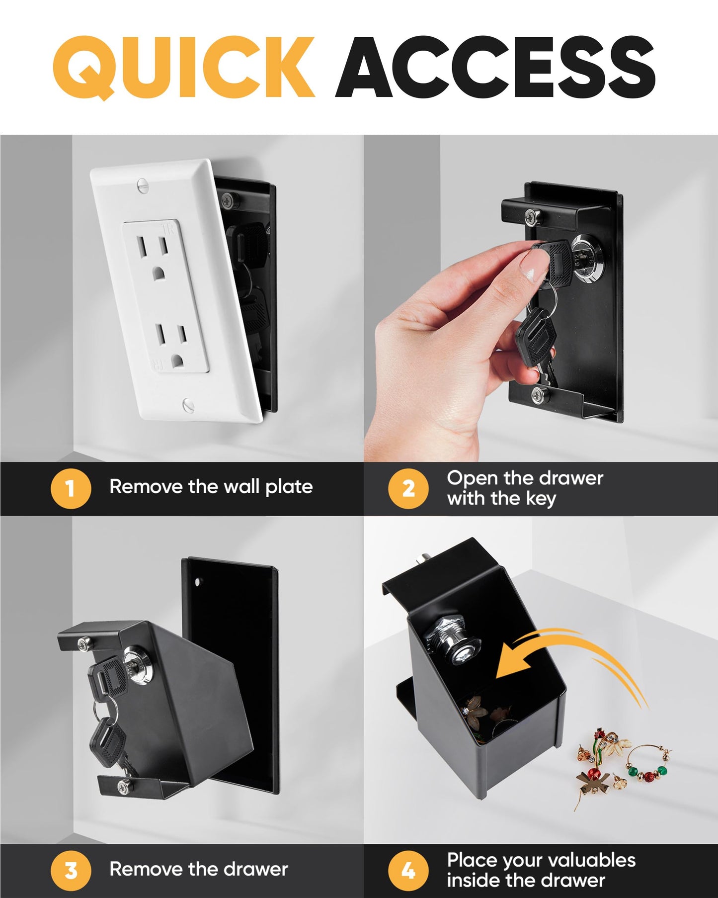 Elder Welder® Electrical Outlet Hidden Wall Safe | 100% Real Wall Plate Included | Easy to Install | Hidden Safe for Money | Wall Safes Between Studs | Secret Storage | Invisible Safe