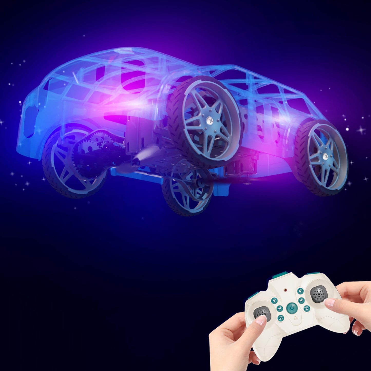 RC Drone Car Mini RC Drone & Flying Car, Remote Control Quadcopter with One Key Take Off/Landing, LED Lights, Easy to Fly Toy Drones for Kids 8-12