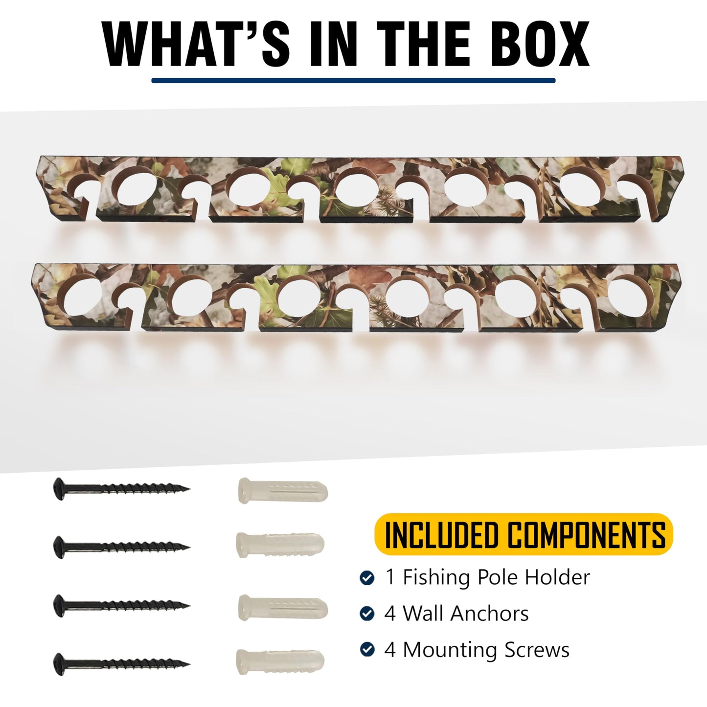 Rush Creek Creations | Fishing Rod Holder for 11 Rods, Fishing Pole Holder for Garage Organization and Wall Storage, for Fishing Gear and Fishing Accessories (Vertical Fishing Rod Rack)